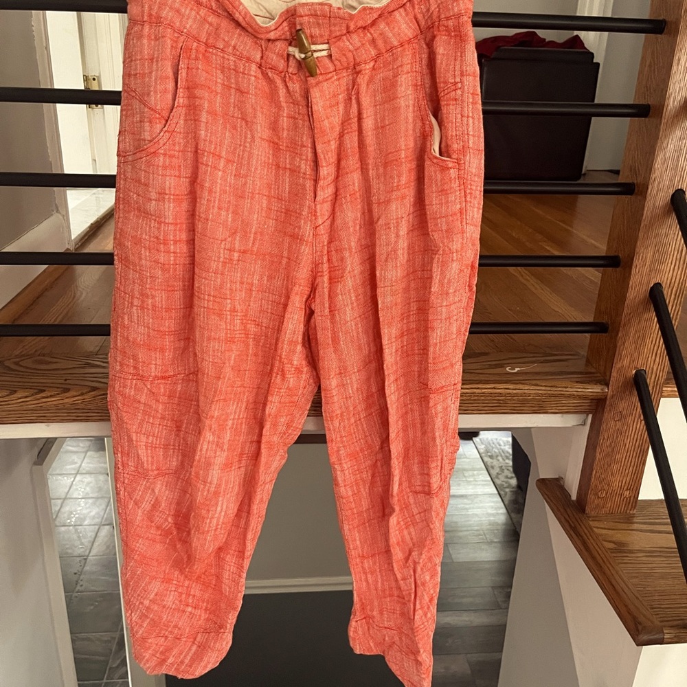 Free People linen crop pant